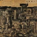 Nekropolis, 1962, newspaper collage on canvas, 100 x 100 cm