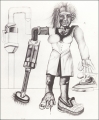 Housewife (Hausfrau), 1969, pencil and crayon on paper, 76,5 x 59,5 cm 