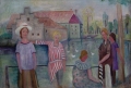 Mädchen am Schlossteich, 1930, Öl auf Leinwand, 47,5 x 66,5 cm