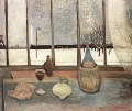 Atelierfenster im Grunewald, Stillleben im Winter, 1945, Öl auf Leinwand, 50 x 60 cm