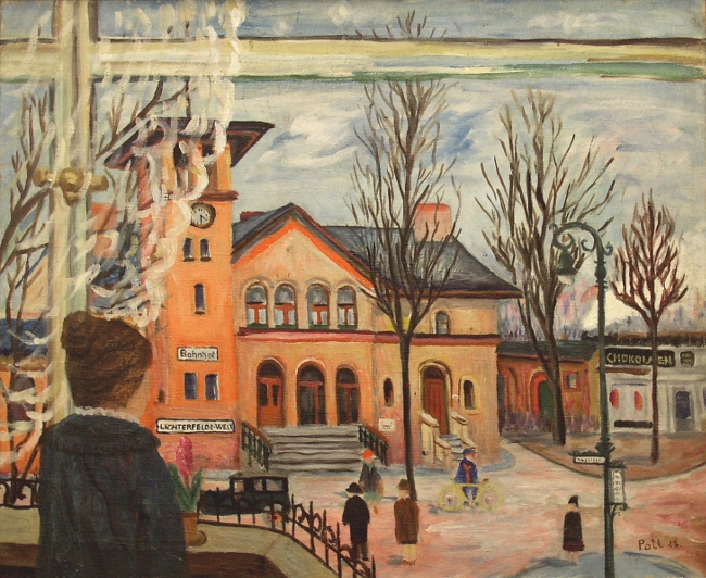 Central Station Berlin-Lichterfelde (Bahnhof in Berlin-Lichterfelde), 1928, oil on canvas, 50 x 60,5 cm