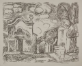 Kapelle und Brunnen in Levanto, 1965, Lithographie, 54 x 66,3 cm