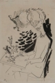 Selbstbildnis, 1946, Feder und Tusche auf Papier, 48,5 x 32,5 cm