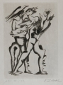 Blatt aus der Mappe „Guillaume Apollinaire, Sept Calligrammes“, 1967, Radierung auf Japon Nacré, 31,5 x 22,5 cm
