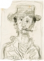 Untitled (Self), 1984, pencil on chamois colored paper, 28 x 20,2 cm