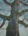 Tree with Scar (Baum mit Narbe), 1991, oil on canvas, 260 x 200 cm, in the entrance area of the transverse building Gipsstraße 3