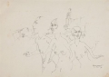 Three Nudes in the City (Drei Akte in der Stadt), 1928, pen drawing on paper, 23 x 32 cm
