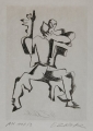 Blatt aus der Mappe „Guillaume Apollinaire, Sept Calligrammes“, 1967, Radierung auf Japon Nacré, 31,5 x 22,5 cm