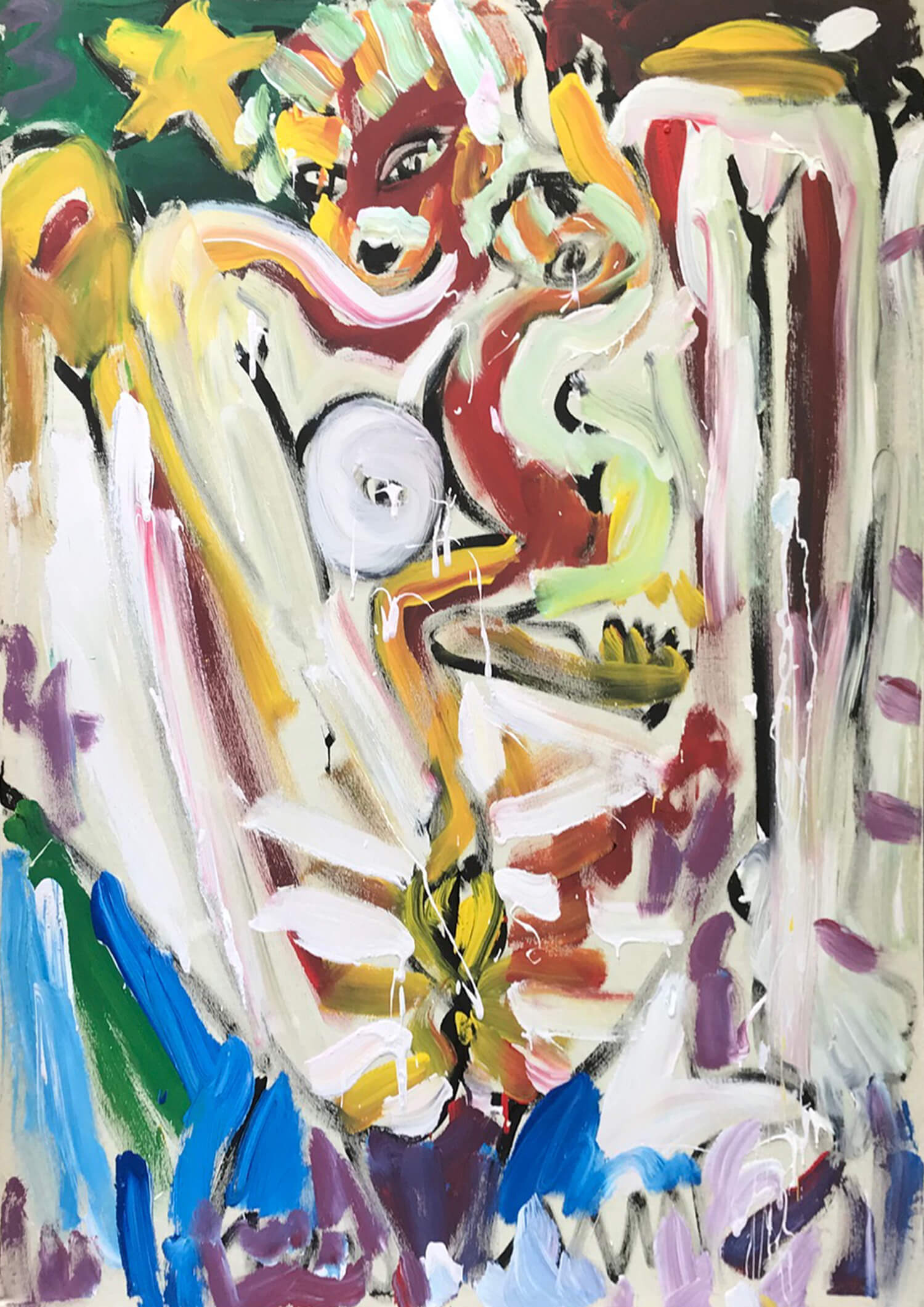 Andreas Kaps, o. T., 1986, emulsion paint on nettle, 147 x 112 cm