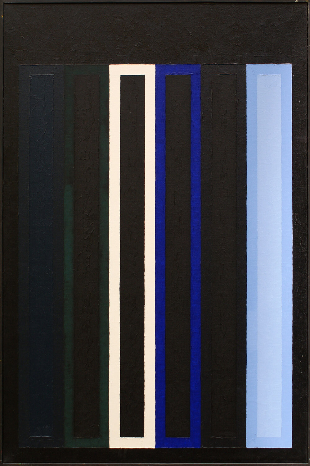 Peter Benkert, Untitled 1 (five-part series), 1977, acrylic on canvas, 90 x 60 cm