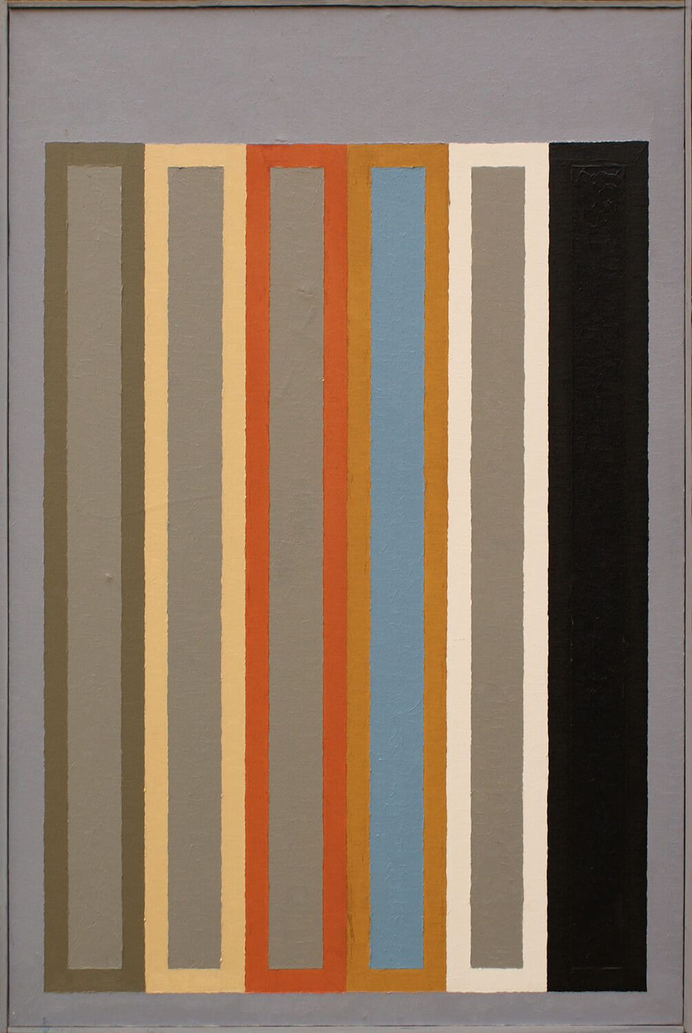 Peter Benkert, Untitled 2 (five-part series), 1977, acrylic on canvas, 90 x 60 cm