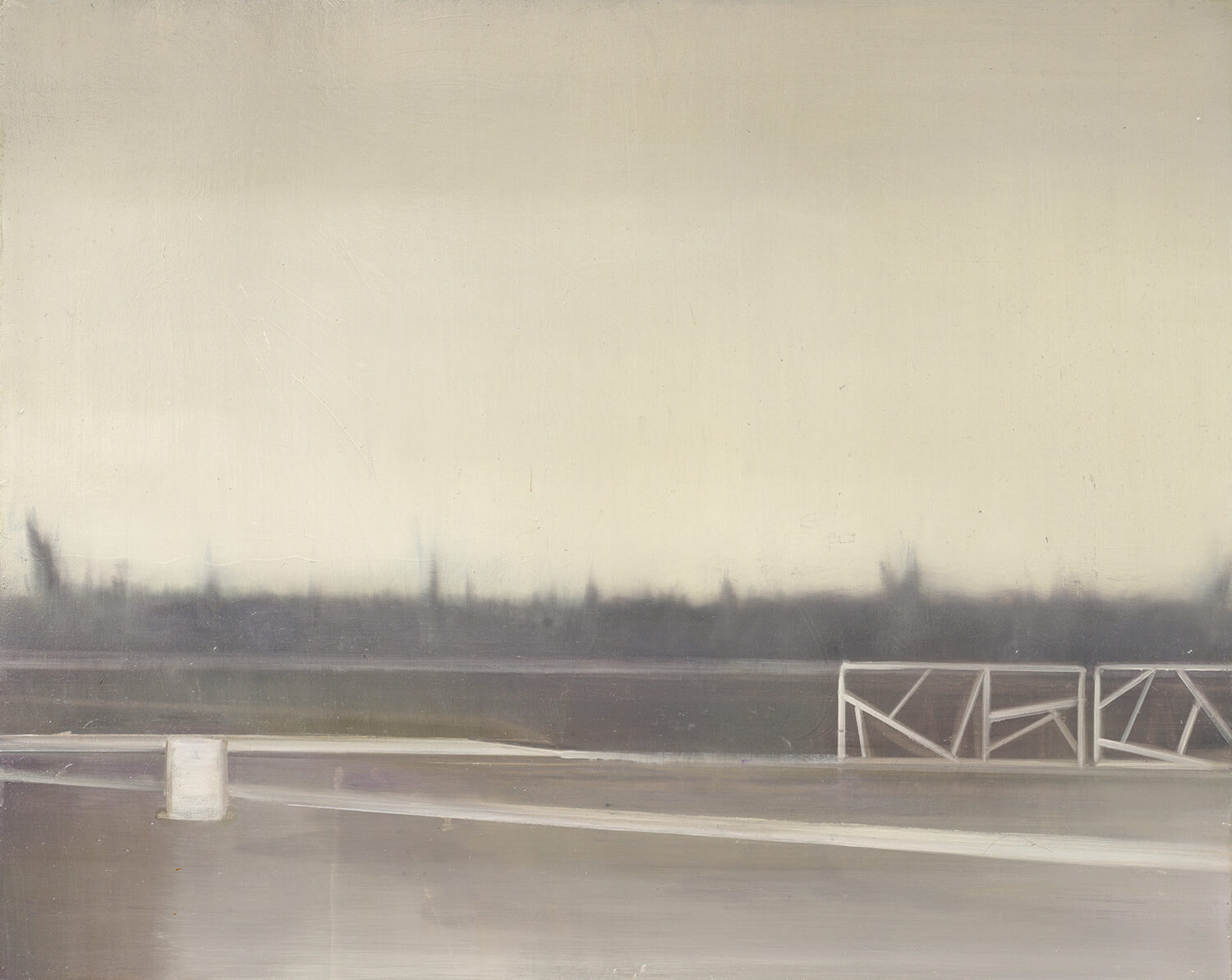 Eric Keller, Riverside Path, 2022, oil on wood, 80 x 100 cm