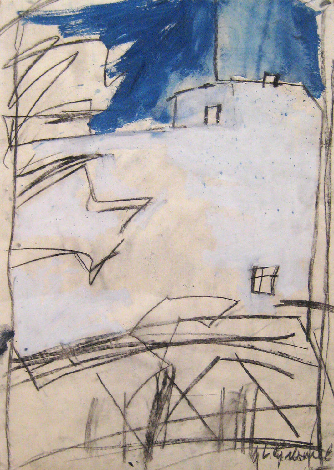 G. L. Gabriel, View, 1982, mixed media on paper, 105 x 78 cm