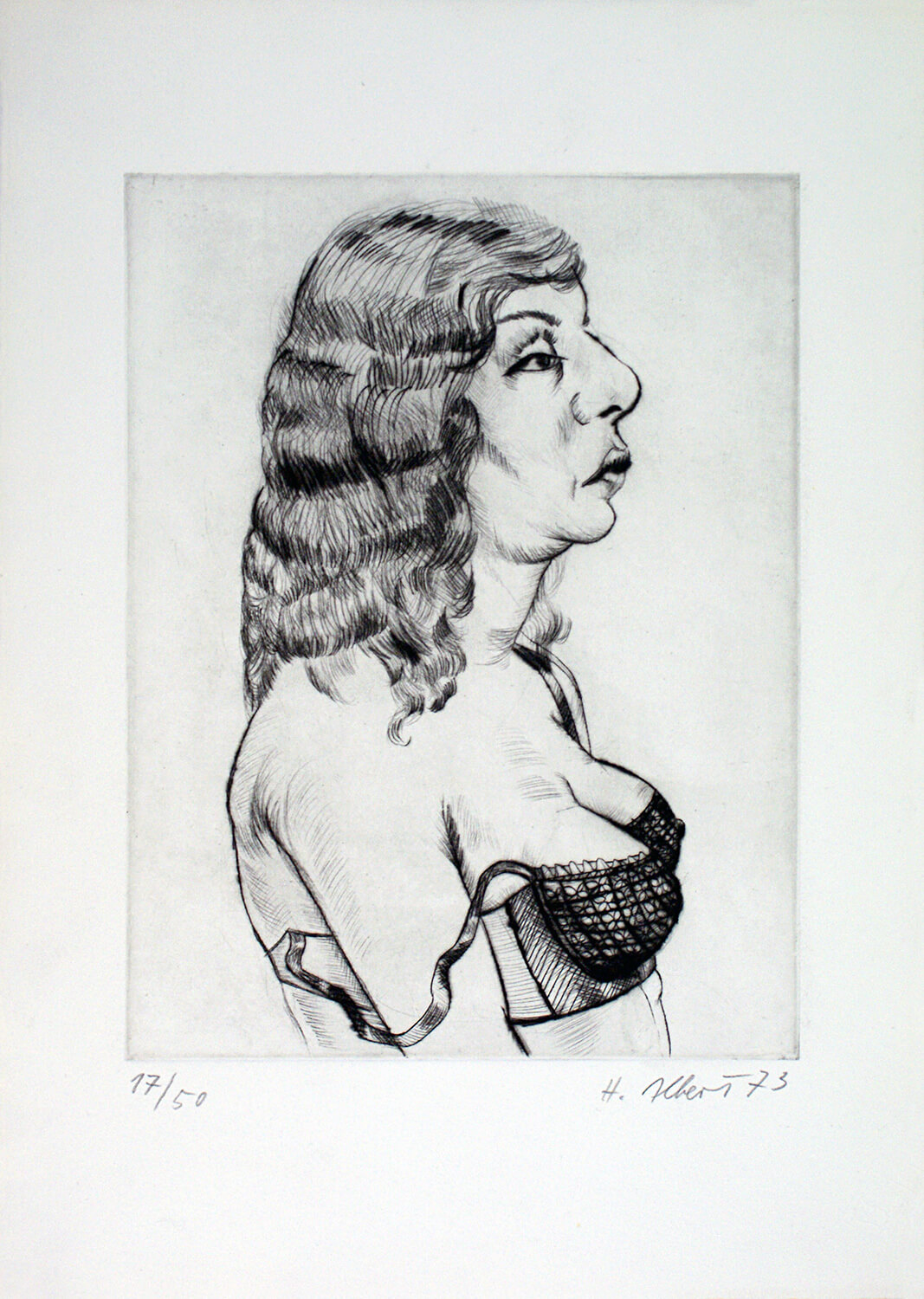 Hermann Albert, o. T., 1973, Radierung, Auflage: 50, Bild: 19,5 x 15 cm, Blatt: 29 x 20,7 cm