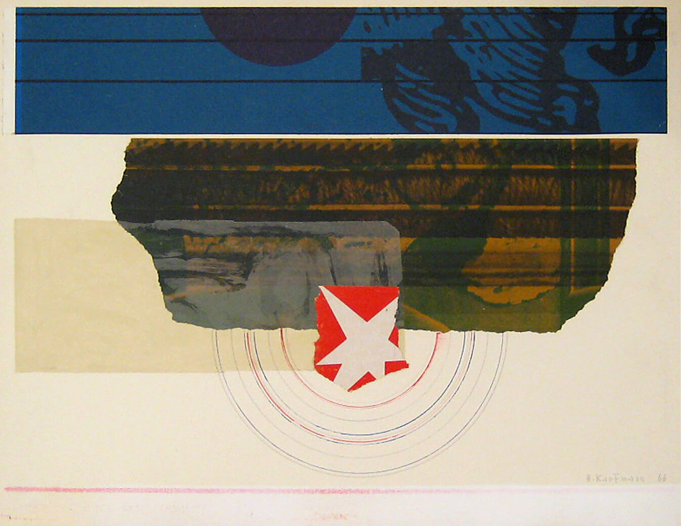 Herbert Kaufmann, Mit Sternzeichen, 1966, Collage auf Papier, 40 x 52 cm