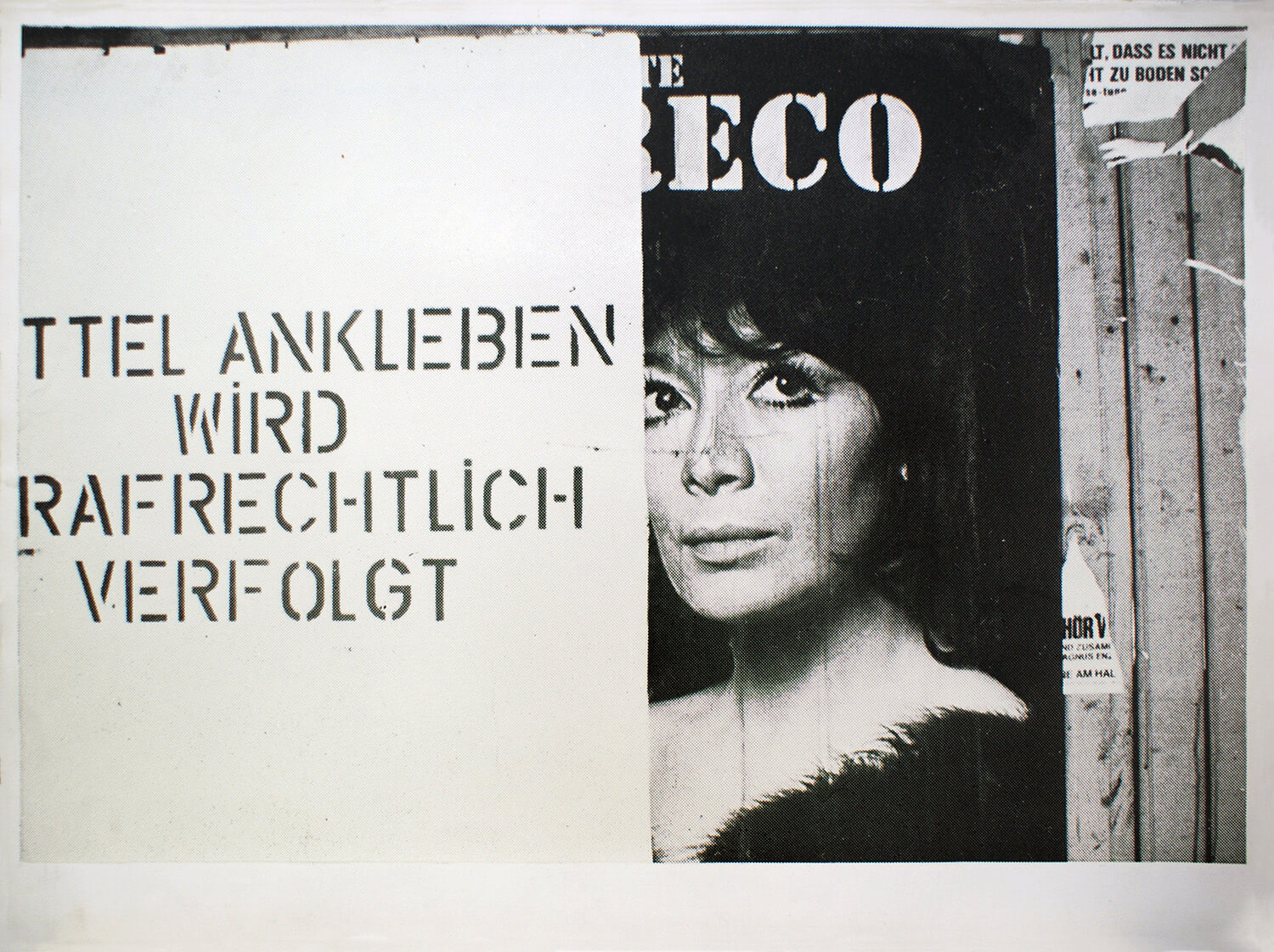 Ian Colverson, Juliette Greco, Bill Posting Prohibited, 1971, Siebdruck, Auflage: 30, 58 x 76 cm