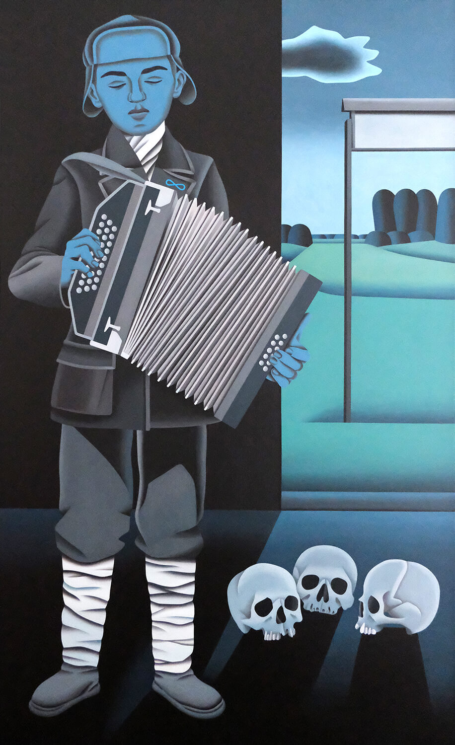 Jan Schüler, Edek (Treblinka), 2019, Öl auf Leinwand, 180 x 110 cm