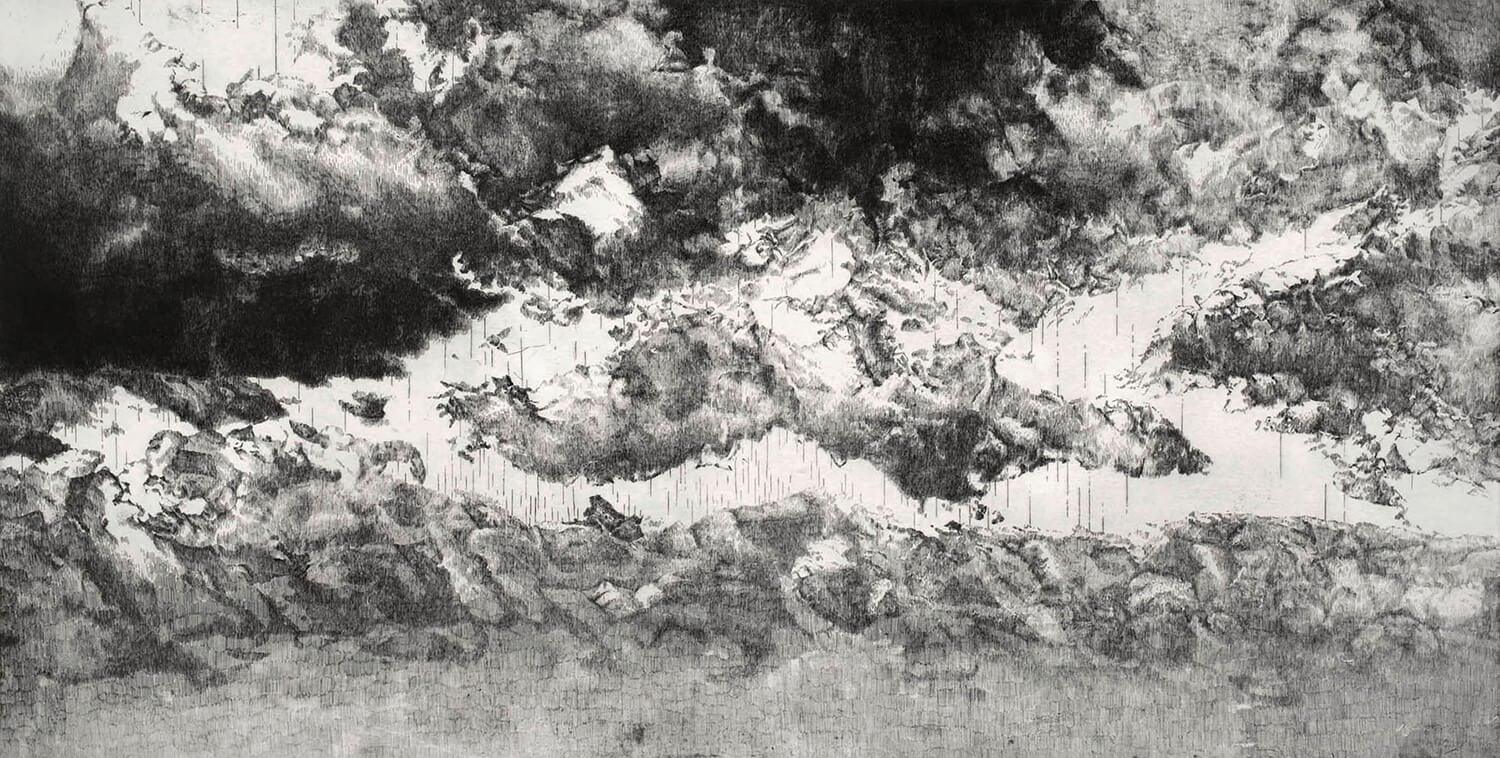 ORLANDO, Sehnung (Fragment II), 2014, Radierung, 88,5 x 174 cm