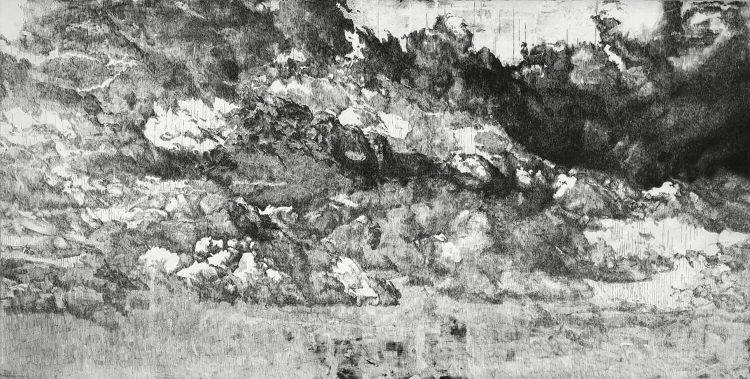 ORLANDO, Sehnung (Fragment I), seit 2010, Radierung, 90 x 175 cm