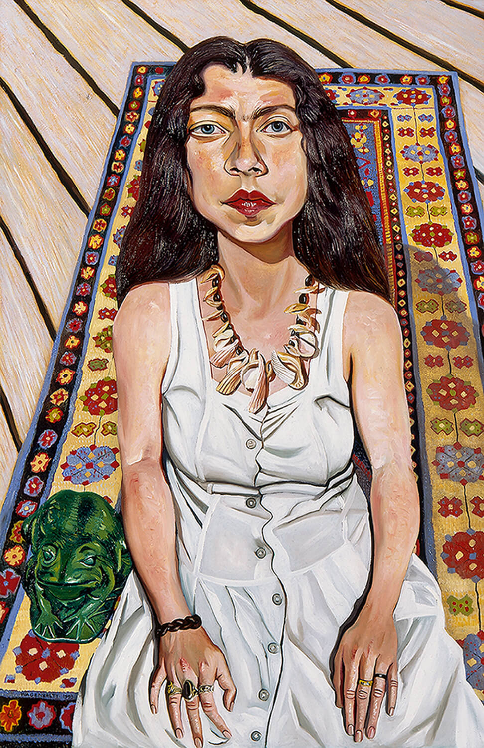 Norbert Wagenbrett, Frau im weißen Kleid, 1993, Öl auf Leinwand, 140 x 90 cm