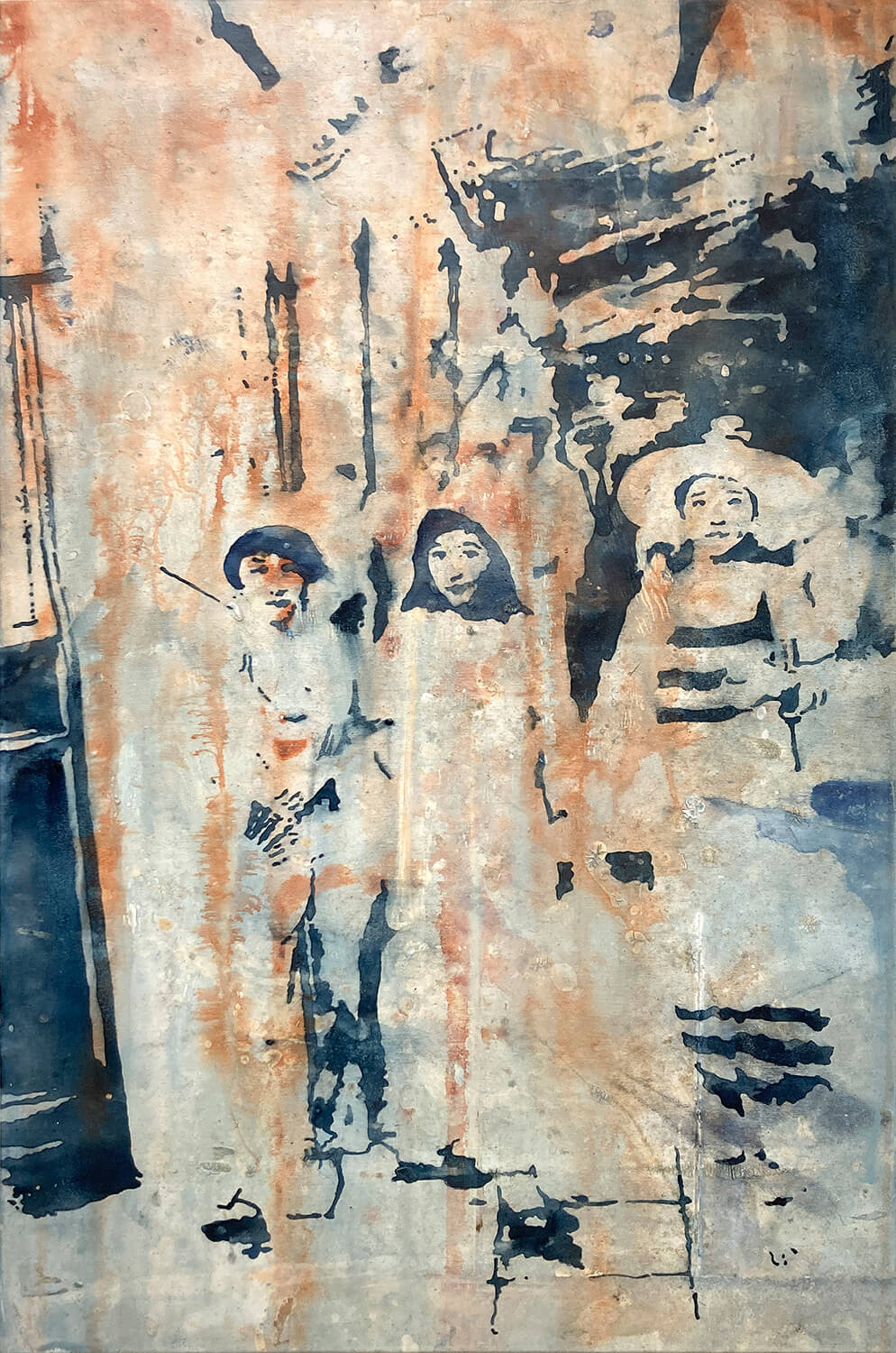 Peer Boehm, Lieber heute noch, 2023, Aquarell und Acryl auf Leinwand, 105 x 70 cm