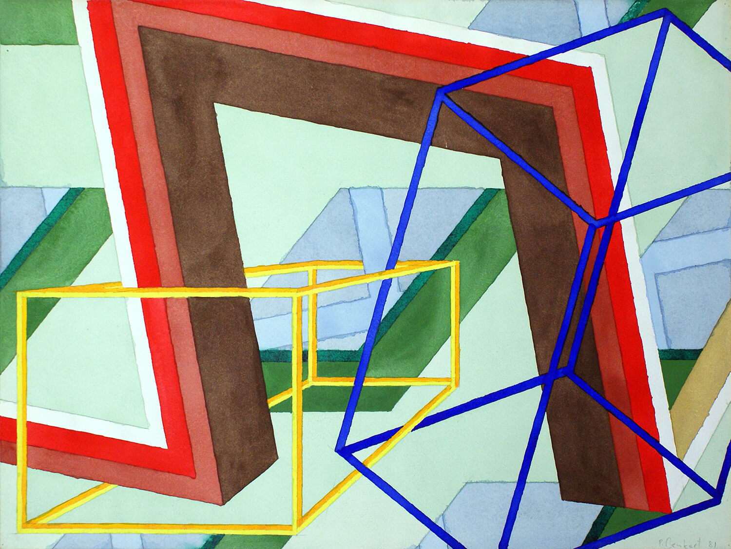 Peter Benkert, o. T., 1981, Aquarell, 36 x 47,8 cm