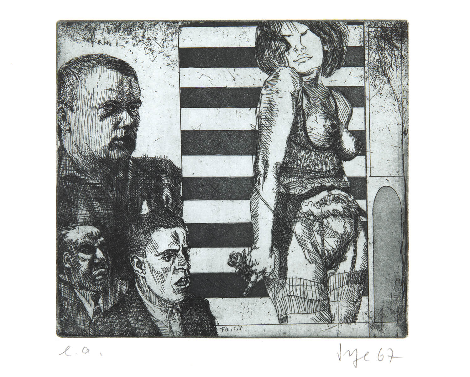 Peter Sorge, Strip II, 1967, Radierung, Auflage: 20, 21 x 22,6 cm