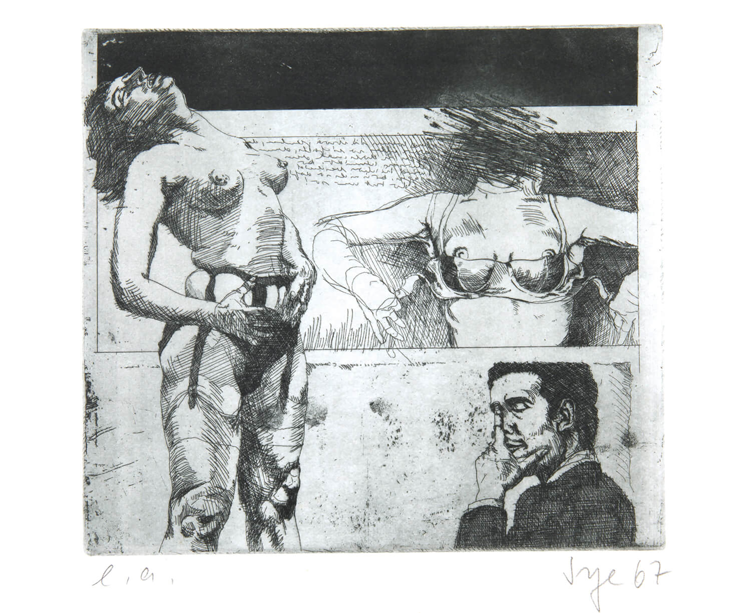 Peter Sorge, Strip I, 1967, Radierung, Auflage: 20, 20,8 x 22,8 cm