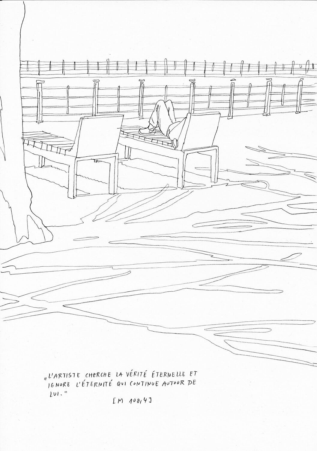 Matthias Beckmann, Passagen-Werk (83), 2019/2020, Bleistift auf Papier, 29,7 x 21 cm