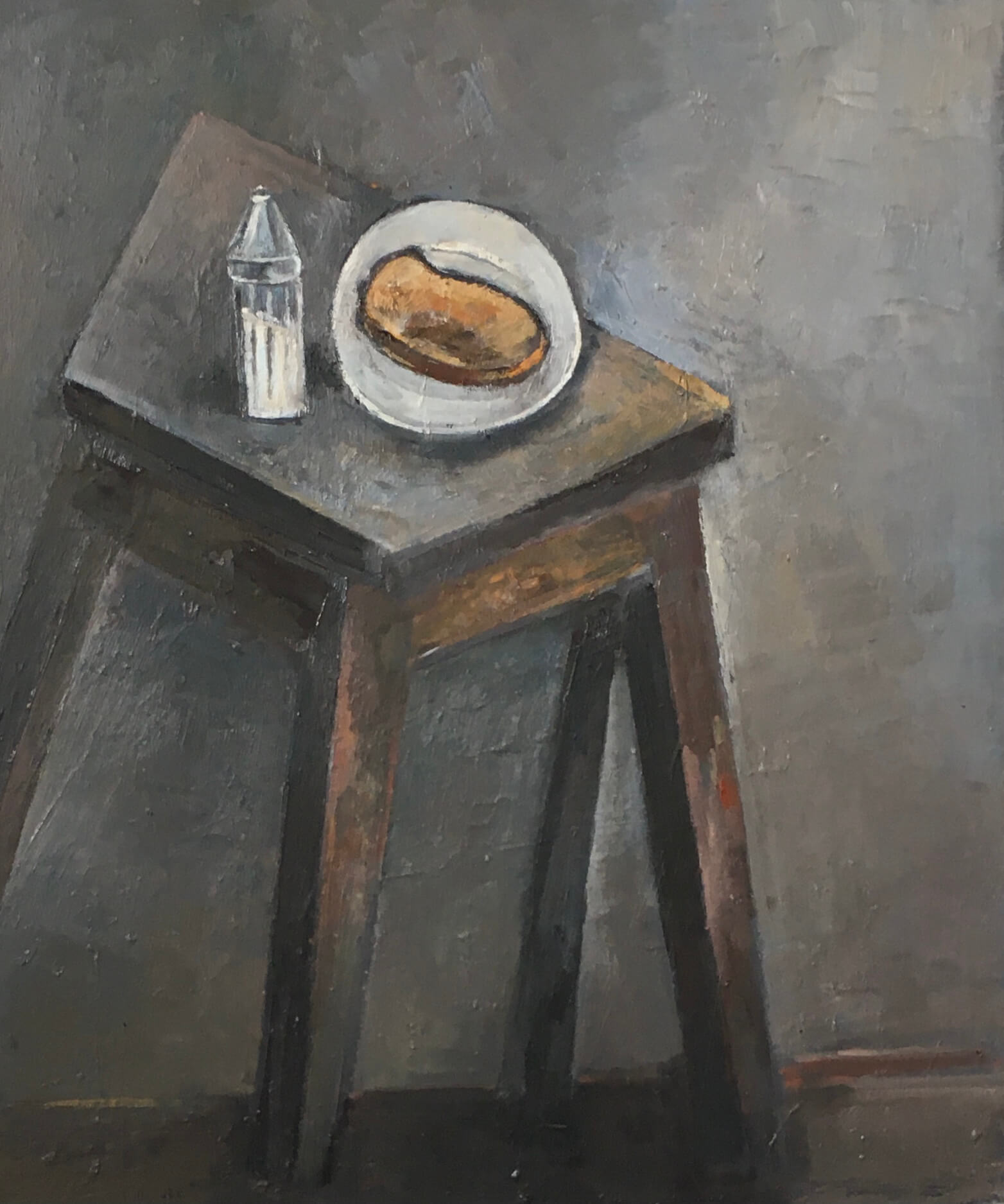 Ralf Kerbach, Salz und Brot, 2021, Öl auf Leinwand, 120 x 100 cm