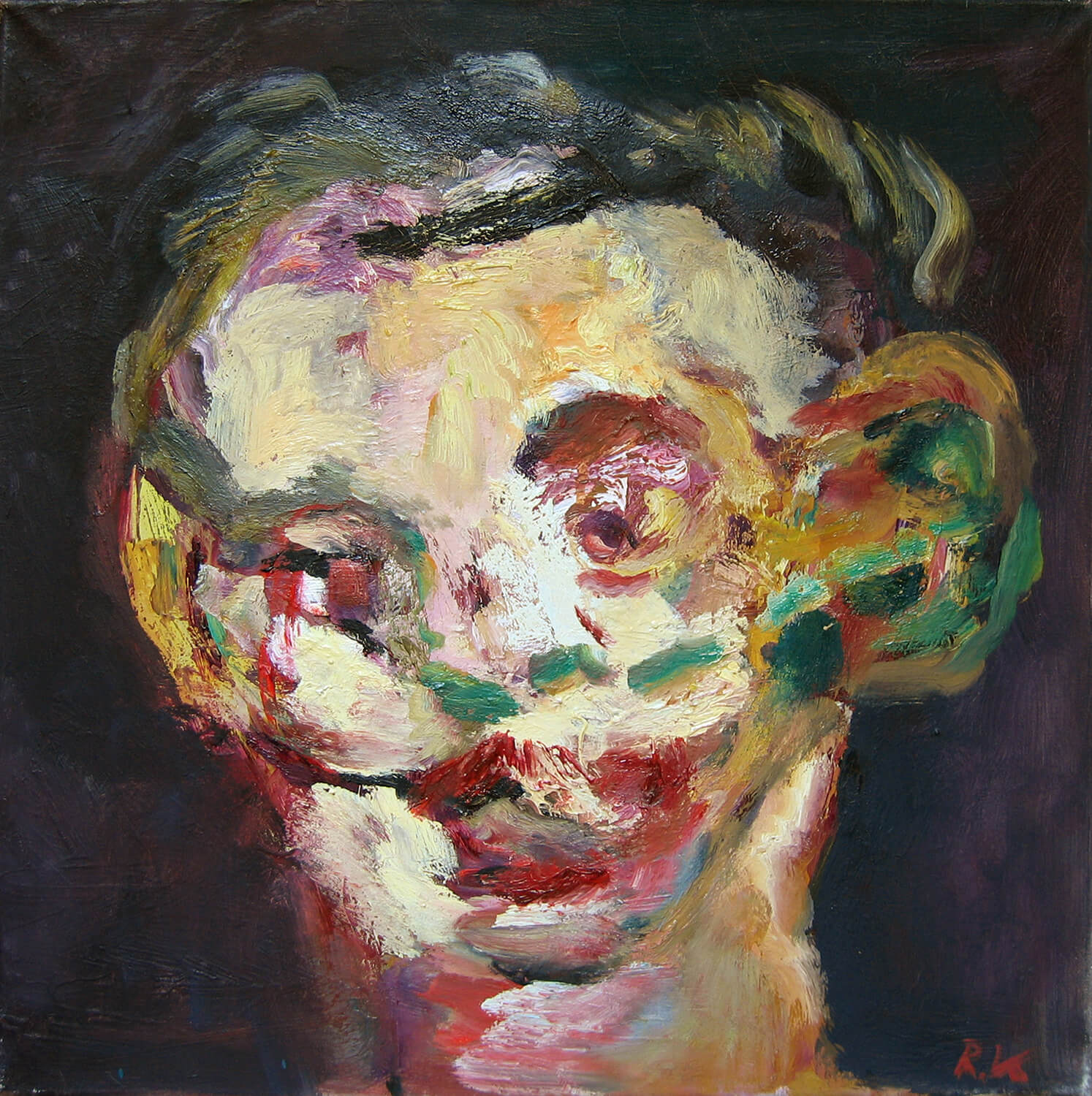 Ralf Kerbach, Self No. 2, 1990, oil on canvas, 50 x 50 cm