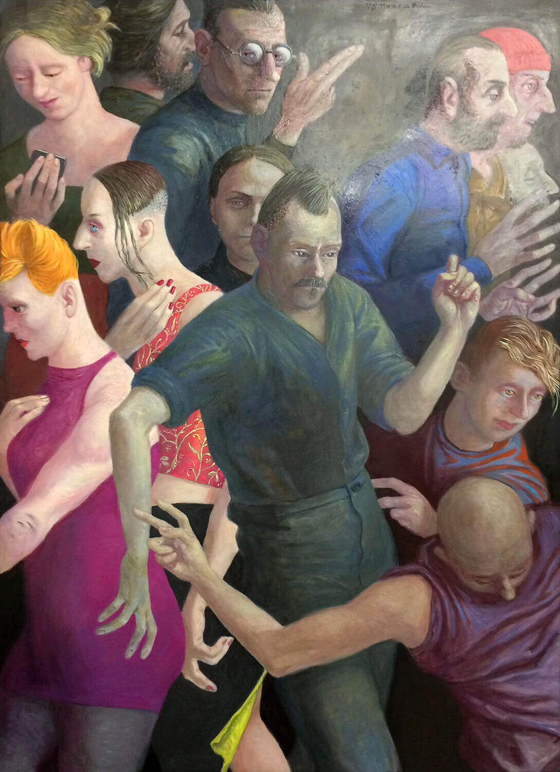 Volker Stelzmann, Walker, 2019, mixed media on MDF, 150 x 110 cm